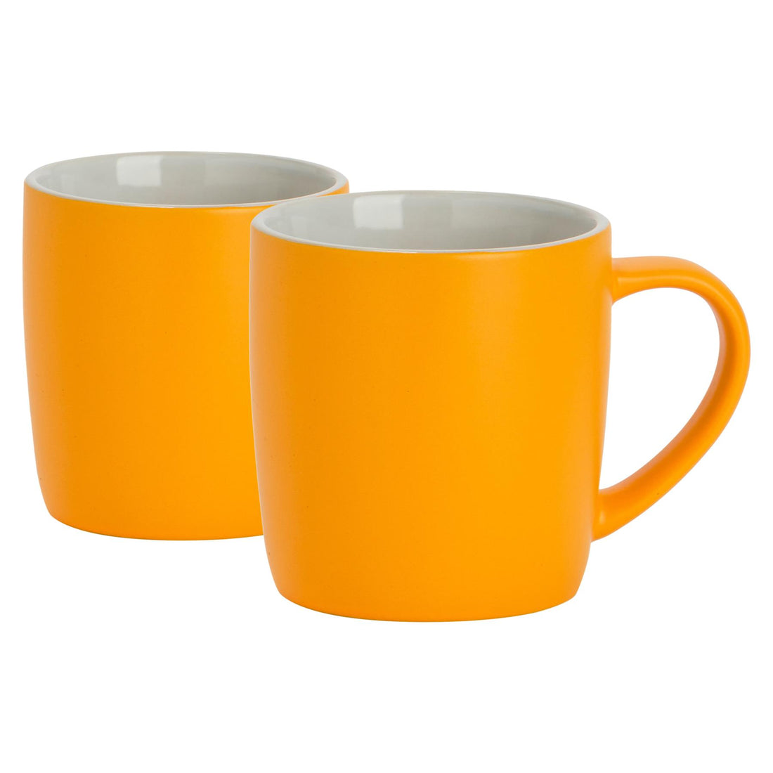 Yellow 350ml Matte Stoneware Coffee Mugs - Pack of 2