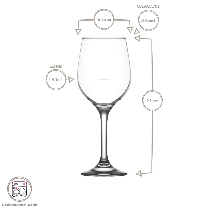 395ml Fame Wine Glasses with 150ml Fill Line - Pack of 24