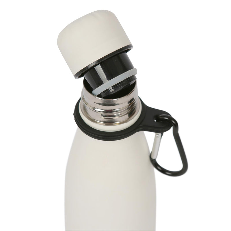 Stainless Steel Water Bottle with Carabiner Clip - 500ml - By Harbour Housewares