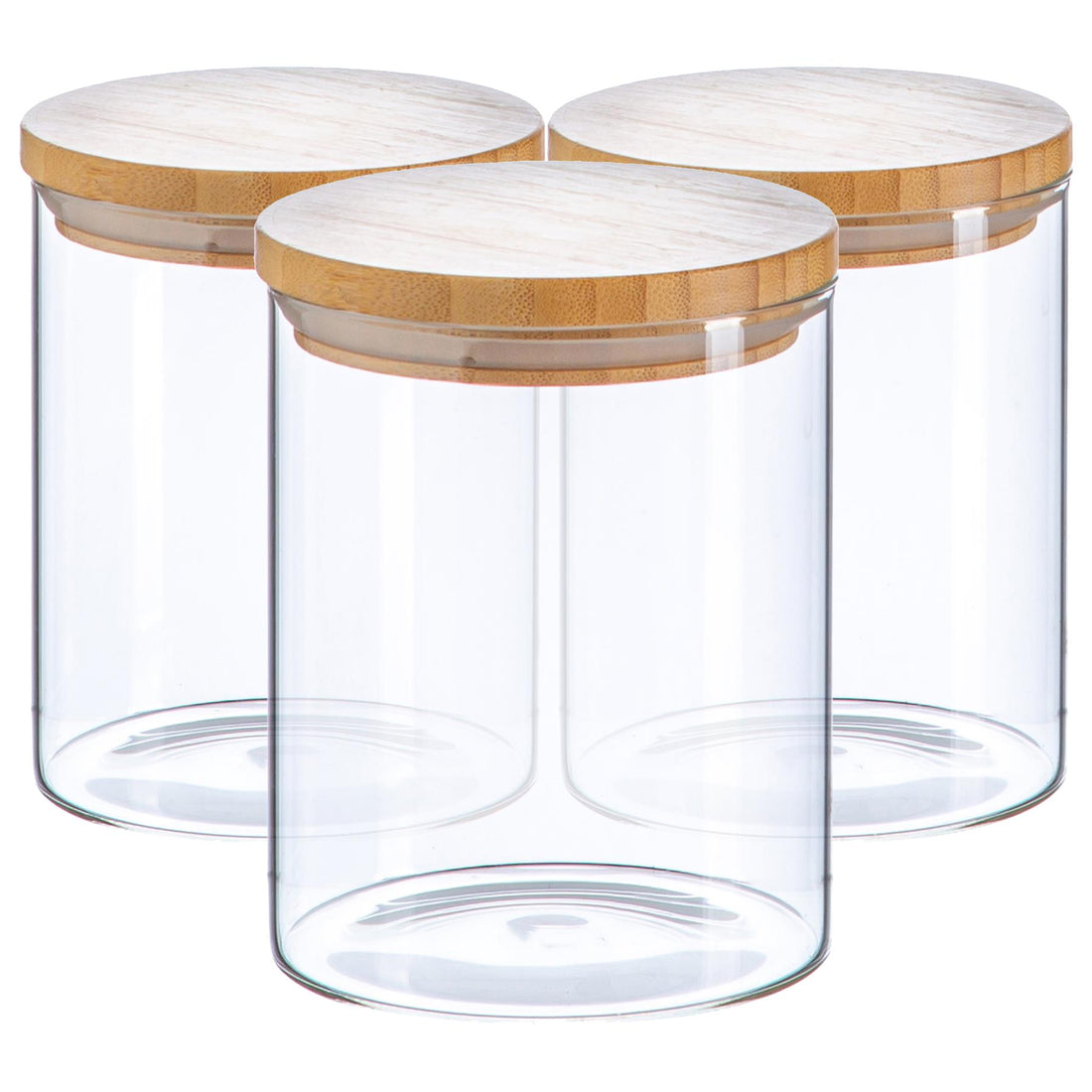 750ml Wooden Lid Storage Jars - Pack of 3 - By Argon Tableware