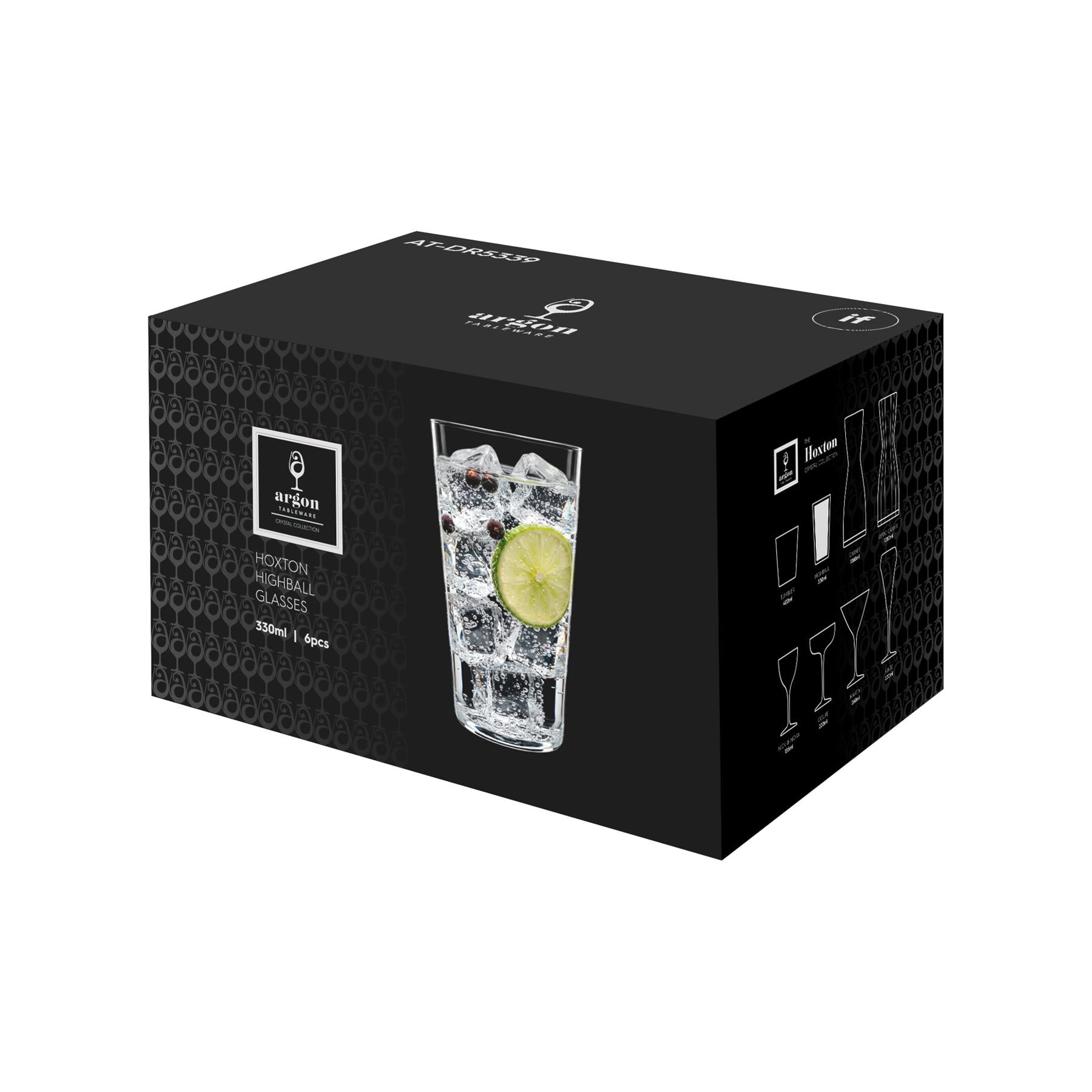 320ml Hoxton Crystal Highball Glasses - Pack of Six