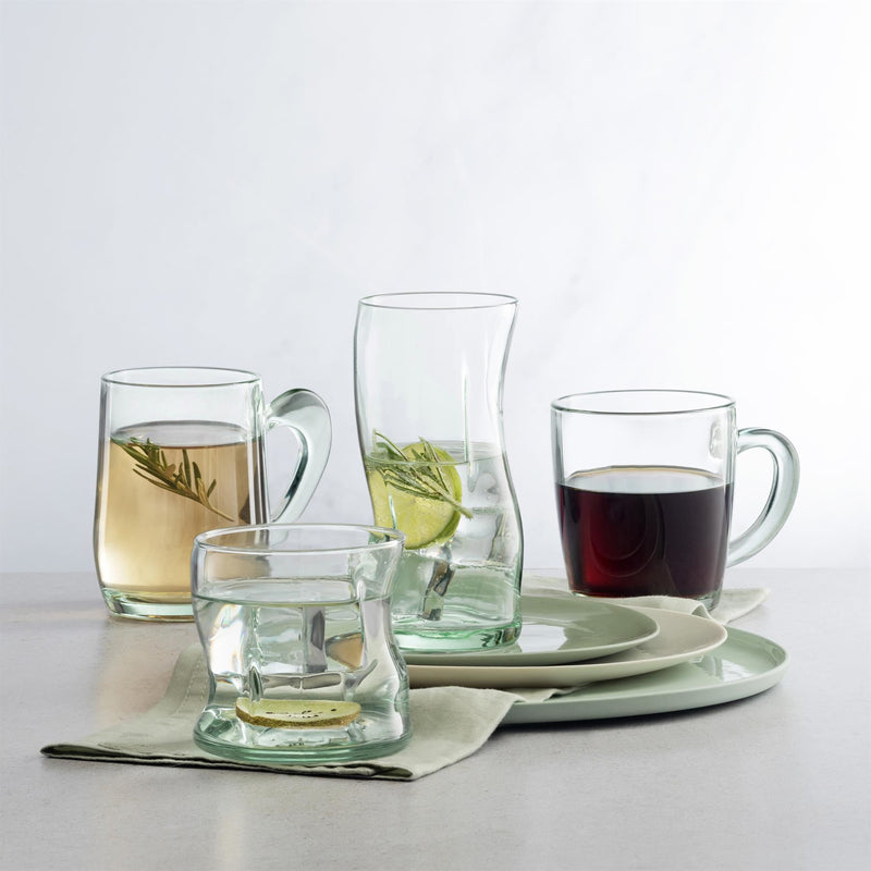 340ml Aware Basic Recycled Glass Mugs - Green - Pack of 2 - By Pasabahce