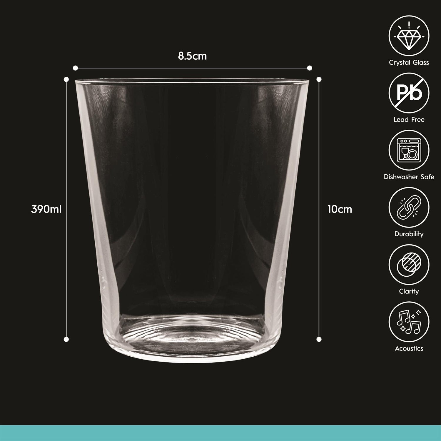 390ml Hoxton Crystal Tumblers - Pack of Six