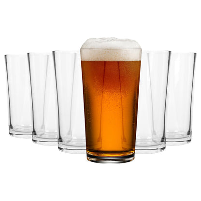 568ml (20oz) Conical Pint Beer Glasses - Pack of 6