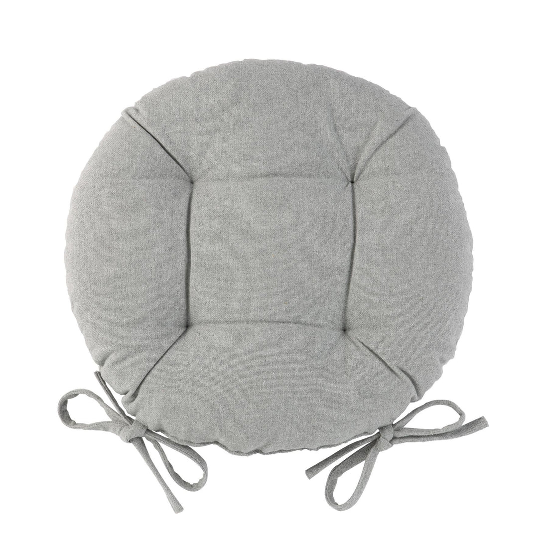 Grey 40cm Round Cotton Garden Chair Seat Cushion