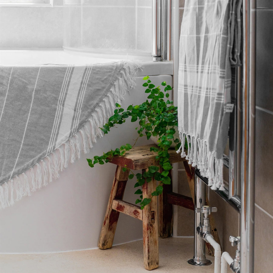 Grey 170cm x 90cm Turkish Cotton Beach Towel