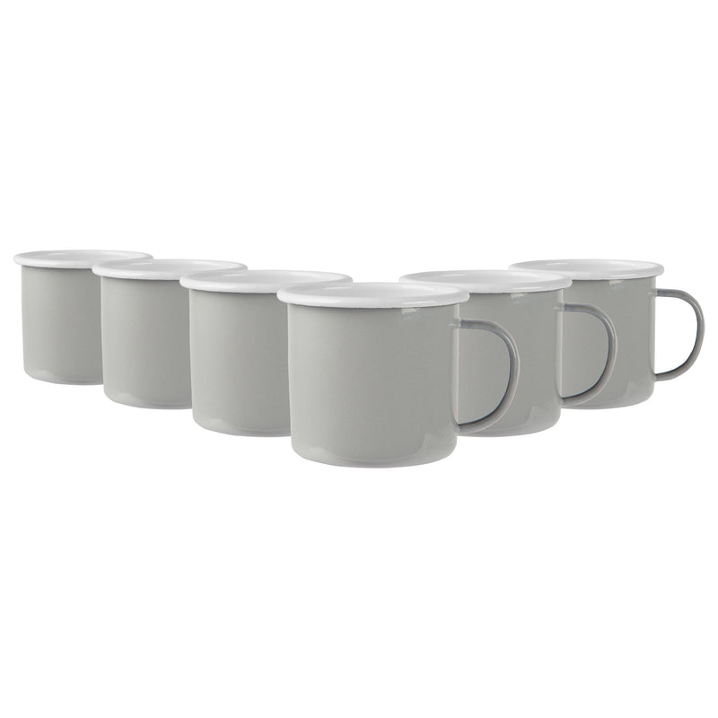 375ml Coloured Enamel Mugs - Pack of Six - By Argon Tableware