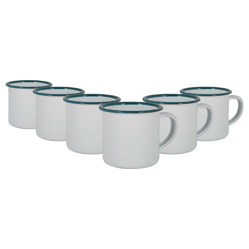 130ml White Enamel Espresso Cups - Pack of Six - By Argon Tableware