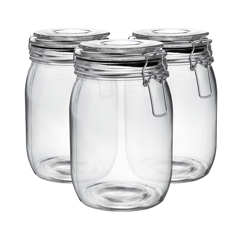 1L Classic Glass Storage Jars - Pack of 3 - By Argon Tableware