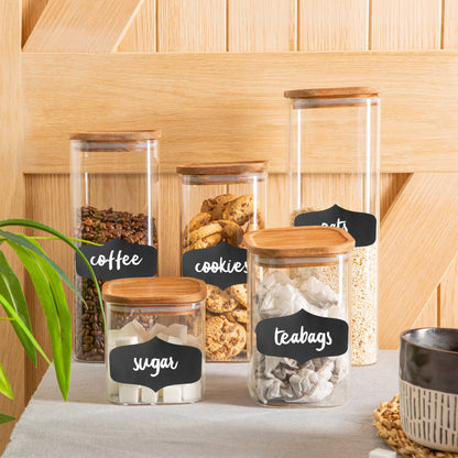 Large Black Chalk Board Storage Jar Labels - Pack of Three