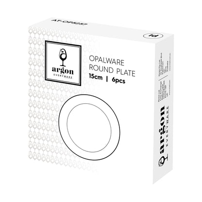 Round Opalware Side Plates - 15cm - White - Pack of Six