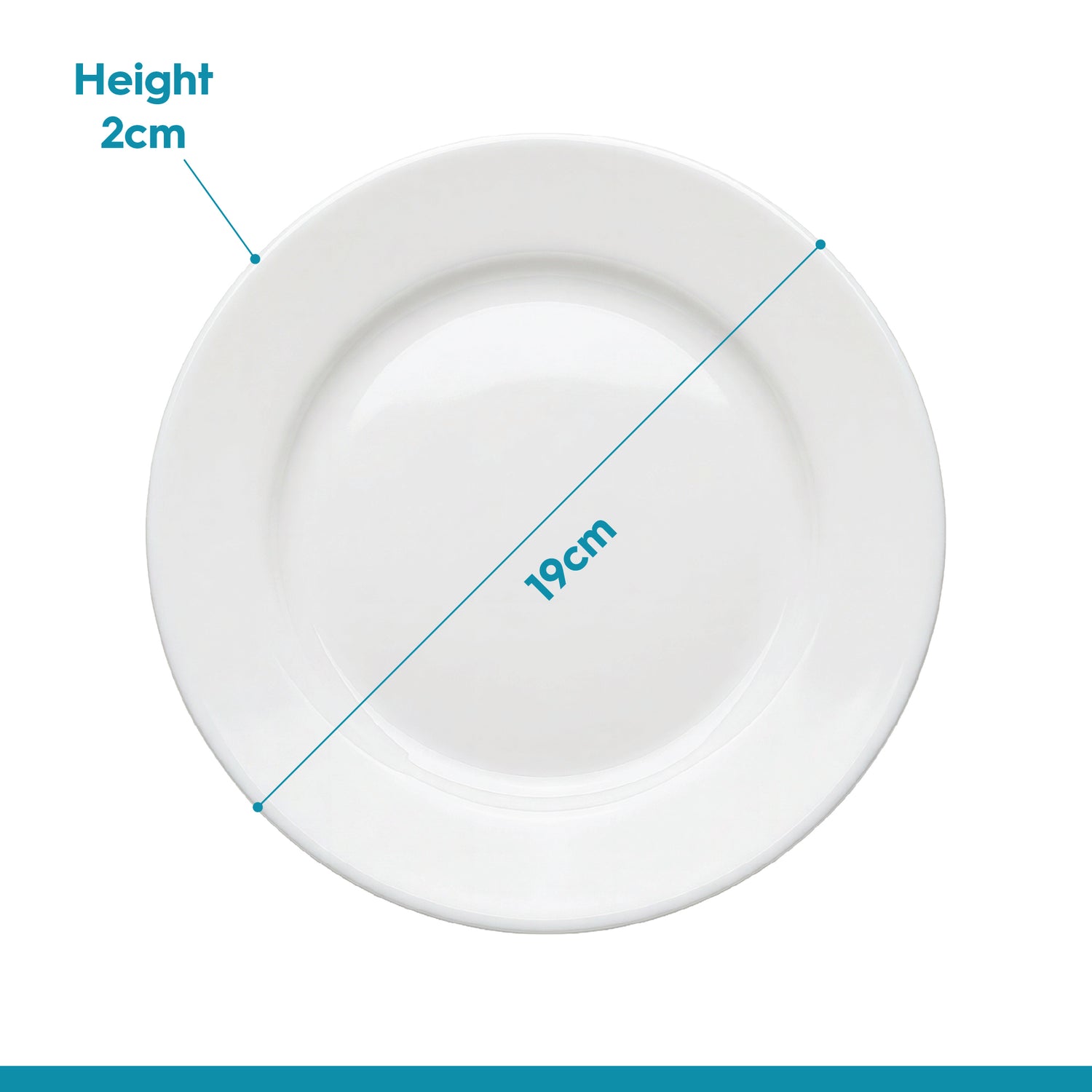 Round Opalware Dessert Plates - 19cm - White - Pack of 6