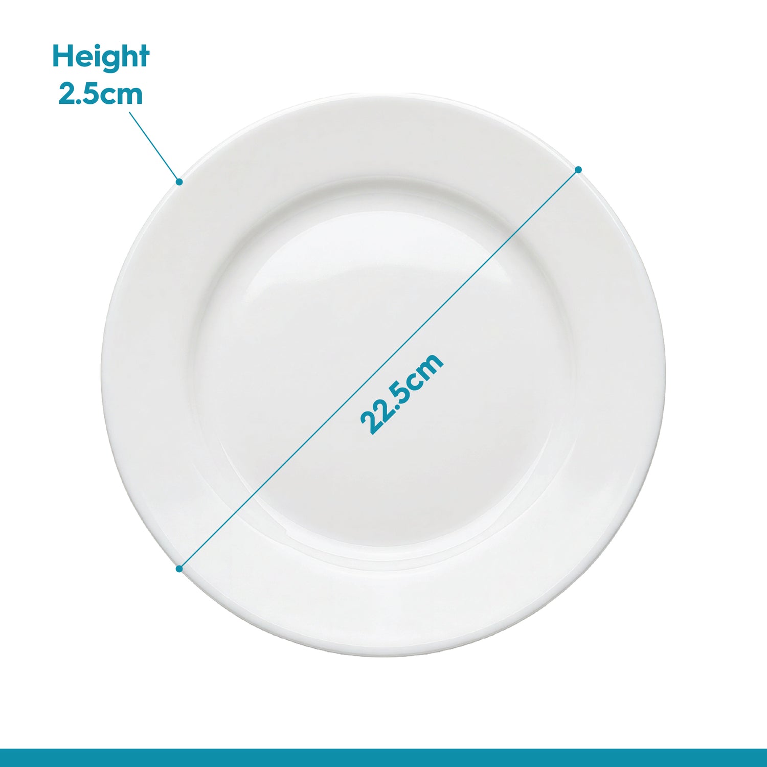 Round Opalware Buffet Dinner Plates - 22.5cm - White - Pack of 6