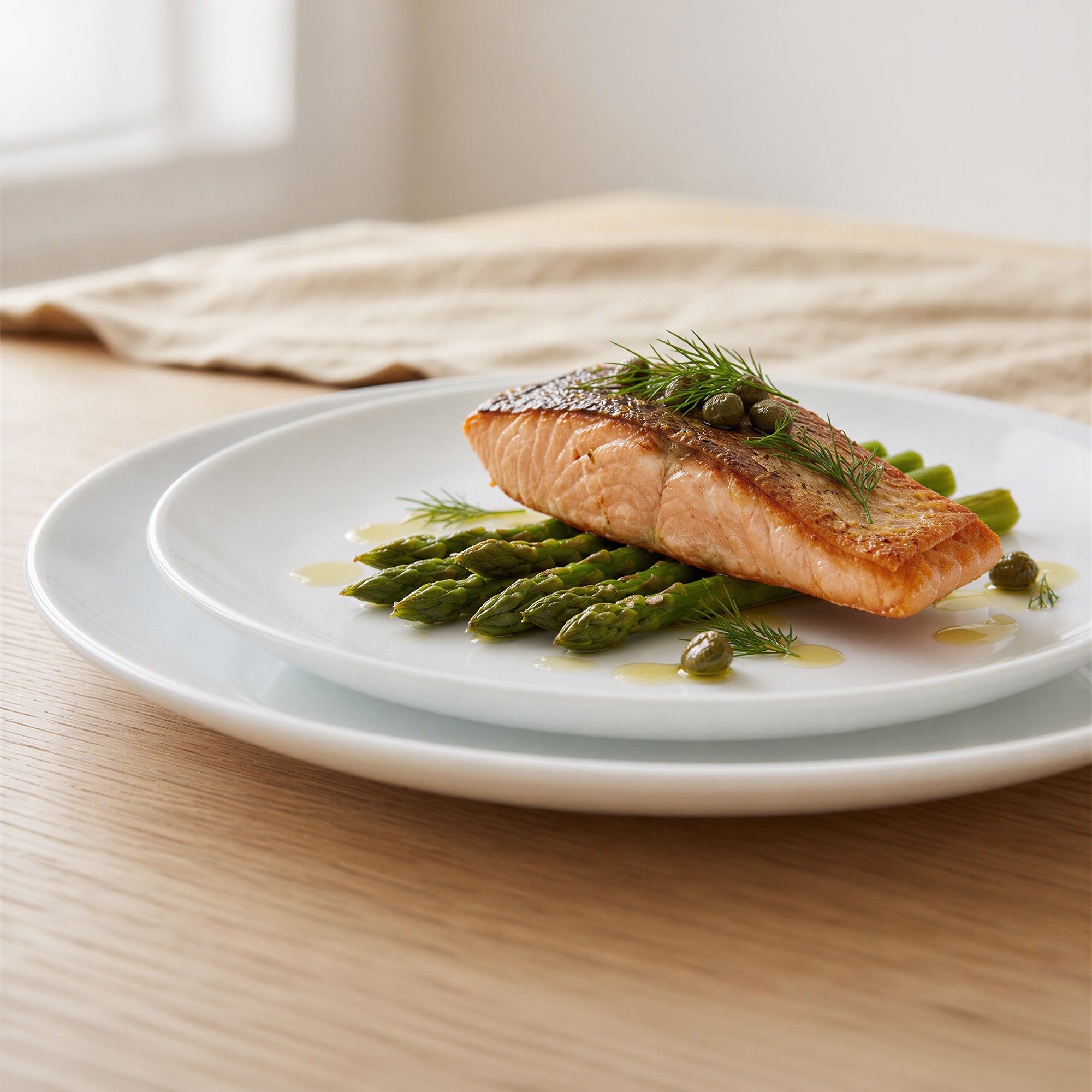 Round Opalware Buffet Dinner Plates - 22.5cm - White - Pack of 6