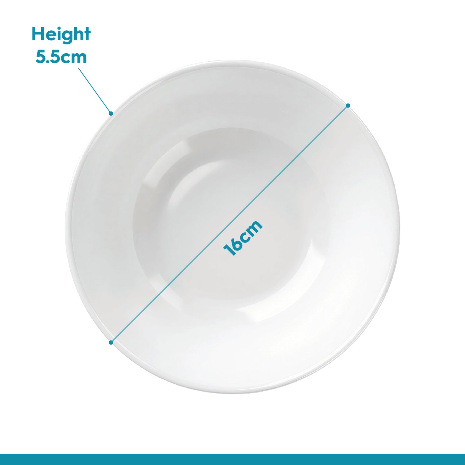 Round Opalware Cereal Bowls - 16cm - White - Pack of 6