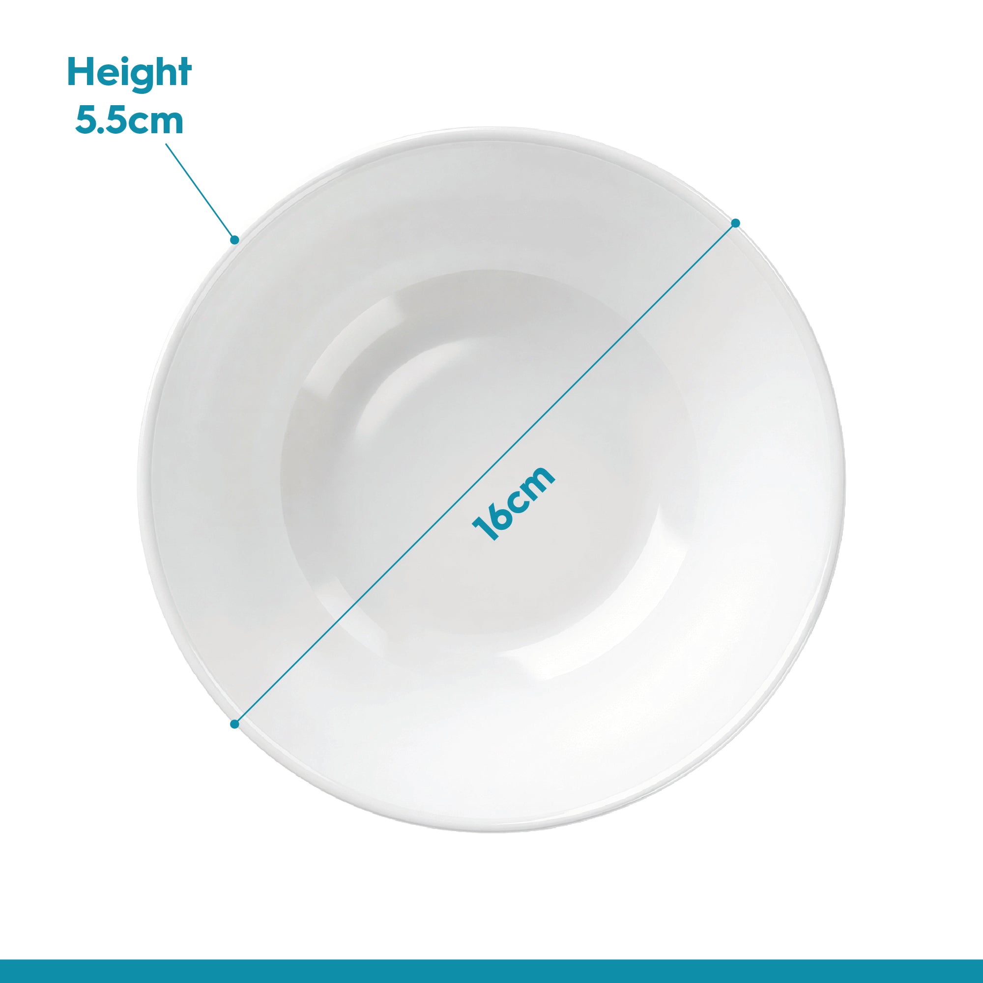 Round Opalware Cereal Bowls - 16cm - White - Pack of 6