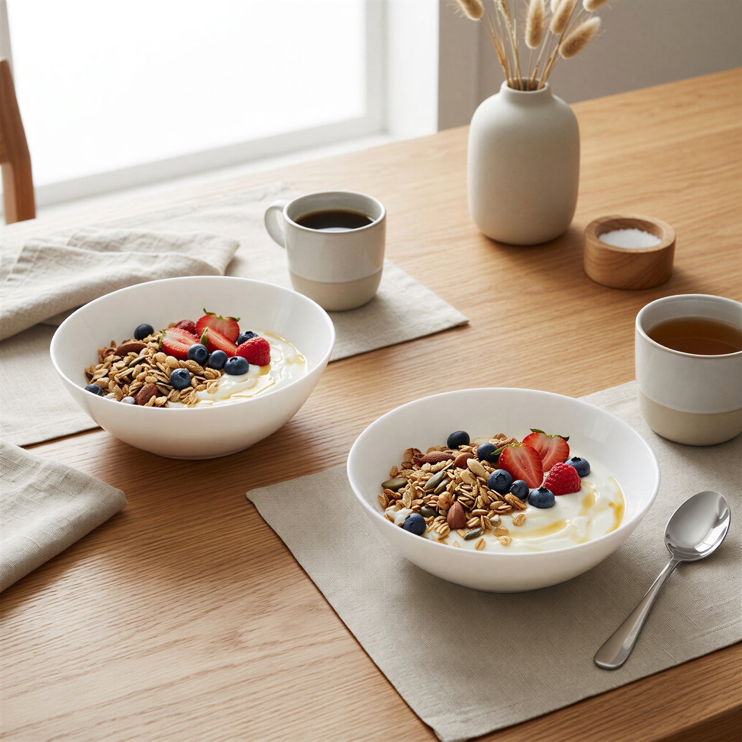 Round Opalware Cereal Bowls - 16cm - White - Pack of 6