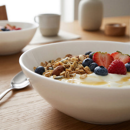 Round Opalware Cereal Bowls - 16cm - White - Pack of 6