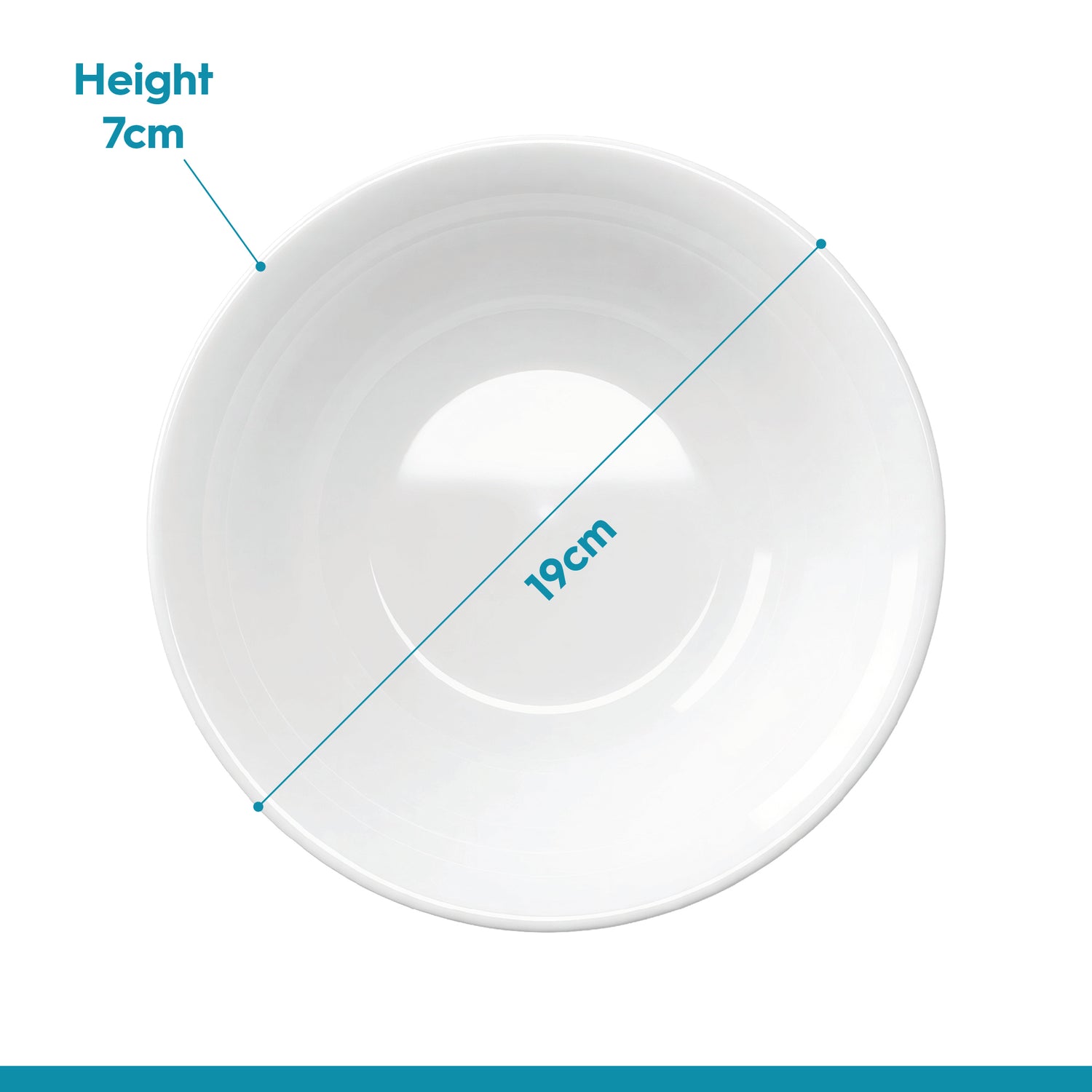 Round Opalware Salad Bowls - 19cm - White - Pack of 6