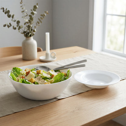 Round Opalware Salad Bowls - 19cm - White - Pack of 6