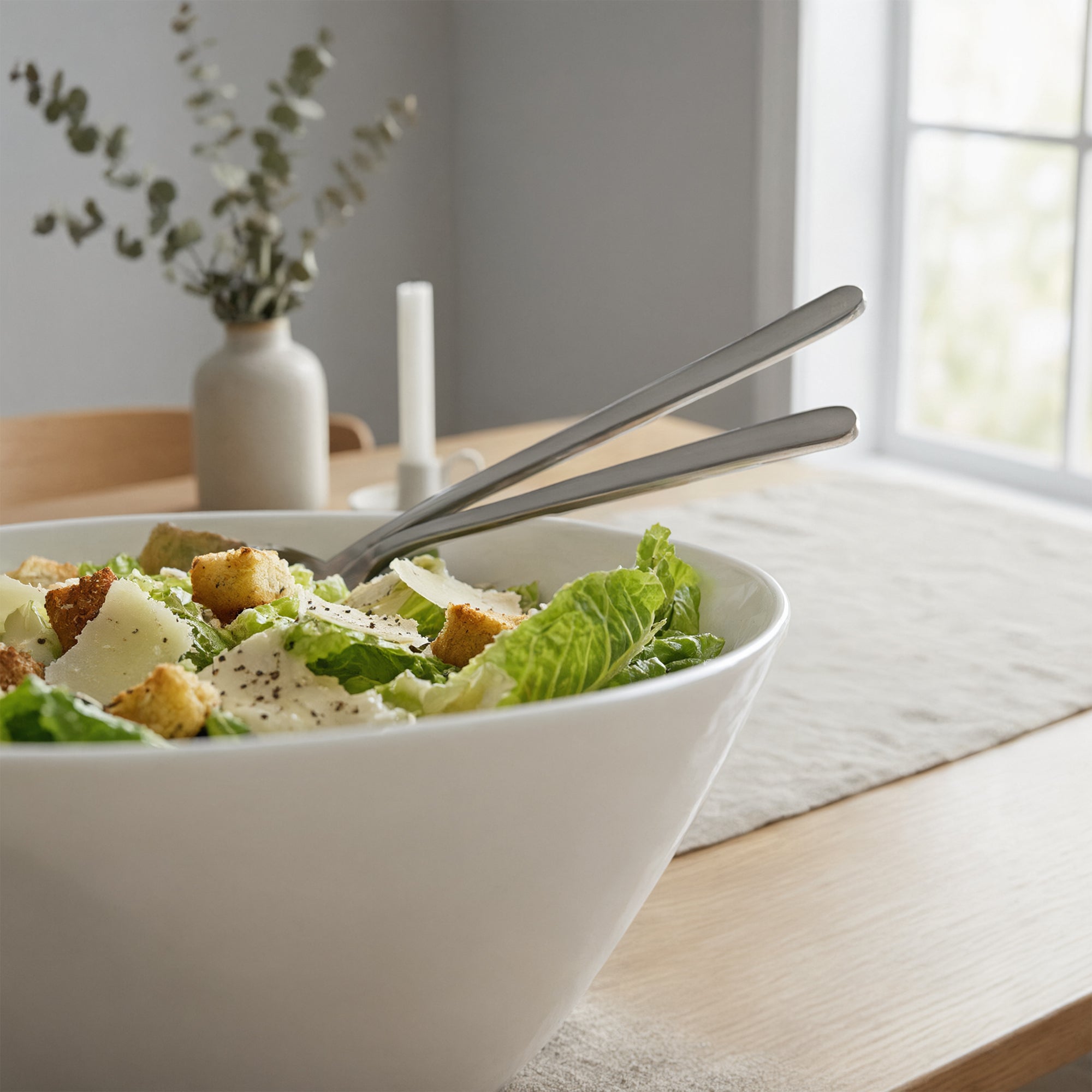 Round Opalware Salad Bowls - 19cm - White - Pack of 6