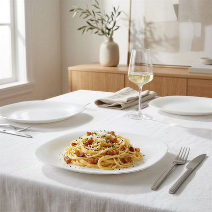 Square Opalware Dinner Plates - 26cm - White - Pack of 6
