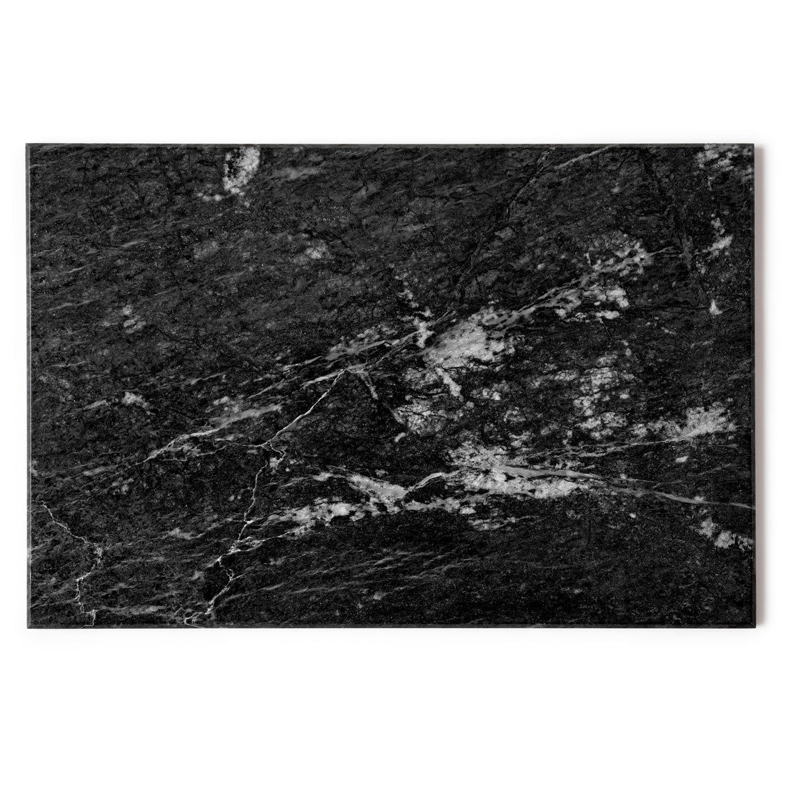 Black 30cm x 20cm Rectangular Marble Placemats - Pack of 6
