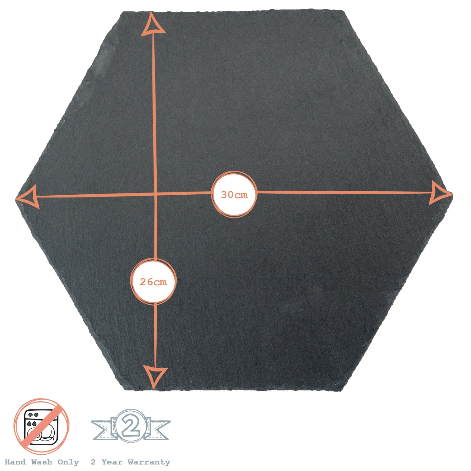 30cm Hexagonal Slate Placemats - Pack of Six