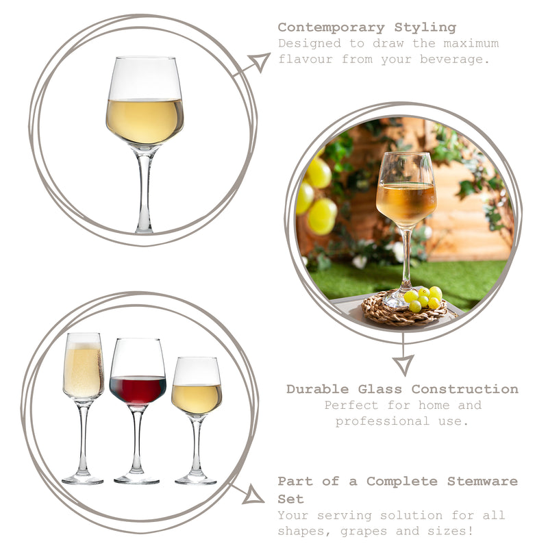 295ml Tallo Wine Glasses - Pack of Six - By Argon Tableware