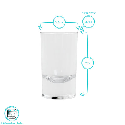 30ml Tall Shot Glasses - Pack of 6