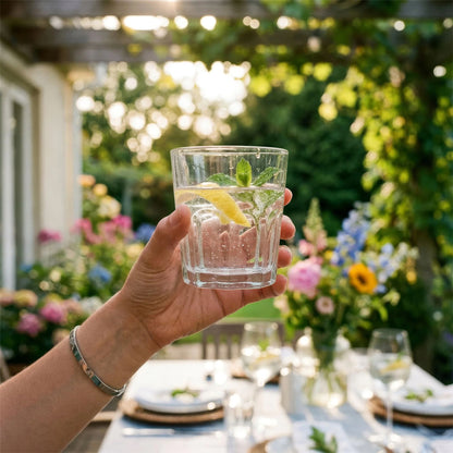 285ml Panelled Glass Tumblers - Pack of 6