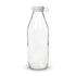 1L Glass Water Bottle with Silicone Lid - White