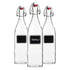 1L Lavagna Glass Swing Bottles with Chalkboard Label - Pack of 3 - By Bormioli Rocco