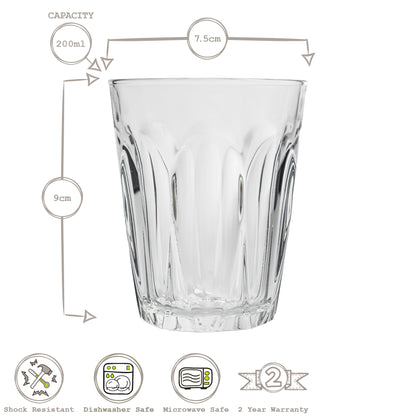 200ml Provence Tumbler Glasses - Pack of Six