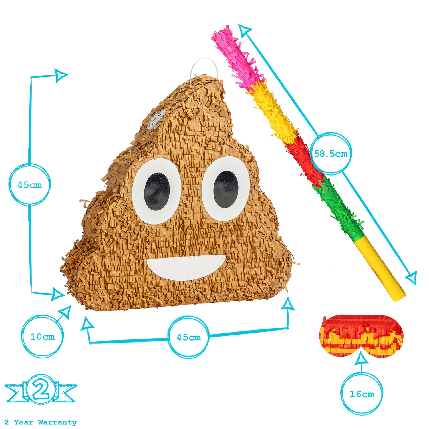 Poop Pinata with Stick &amp; Blindfold