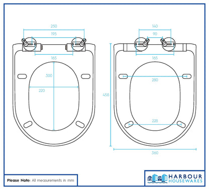 White Square Soft Close Toilet Seat