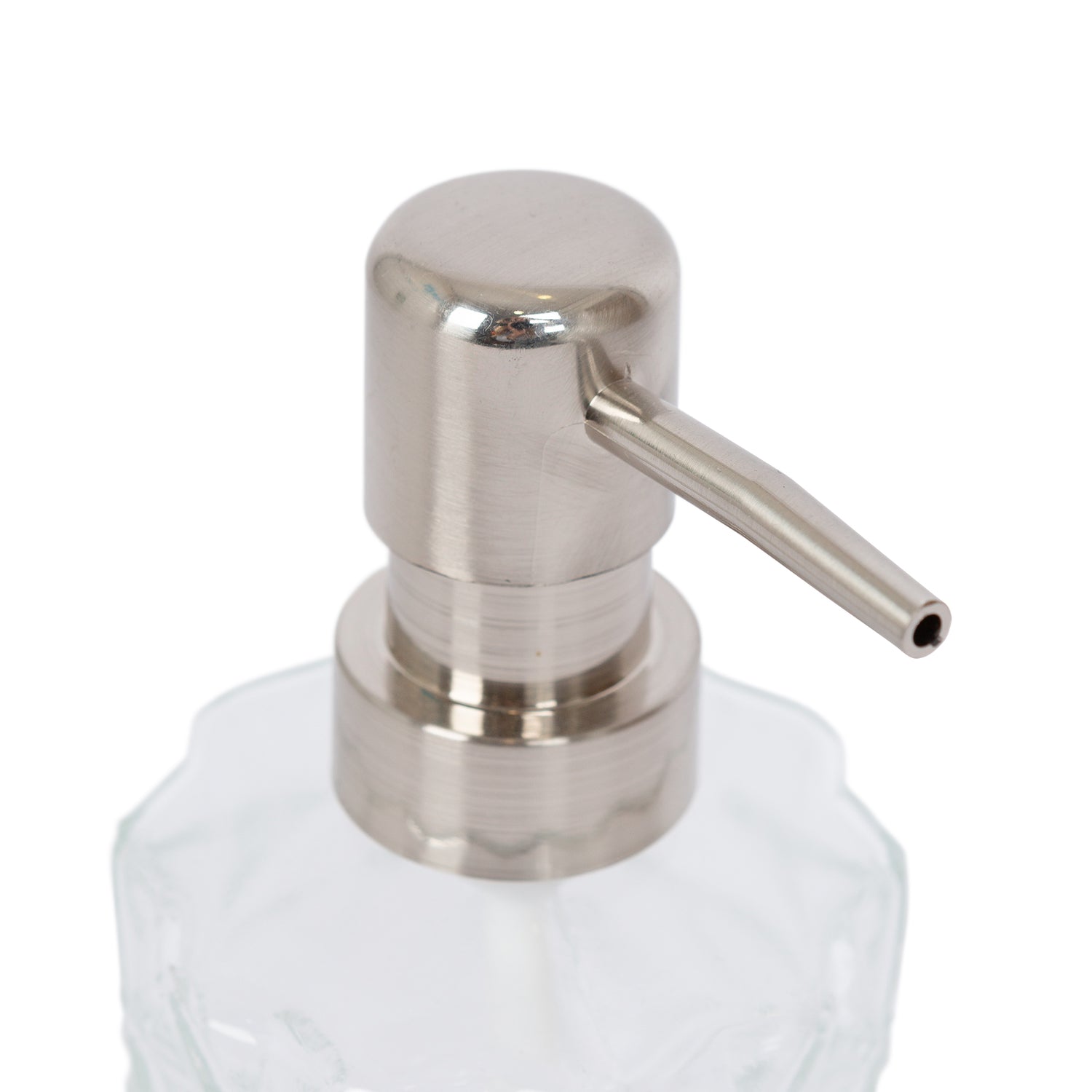 2pc Prism Glass Soap Dispenser Set with Ceramic Tray - 330ml