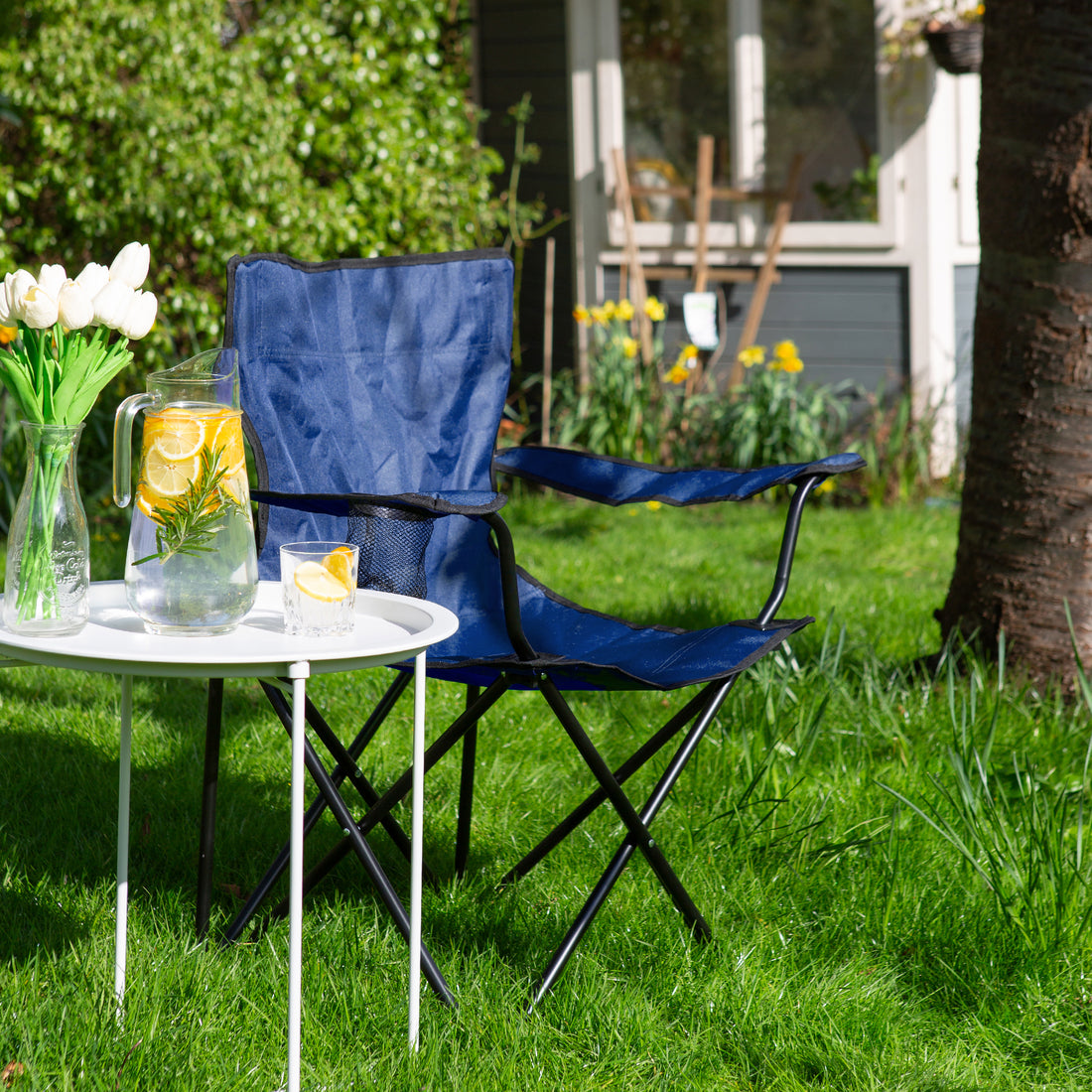 Navy Folding Canvas Camping Chair