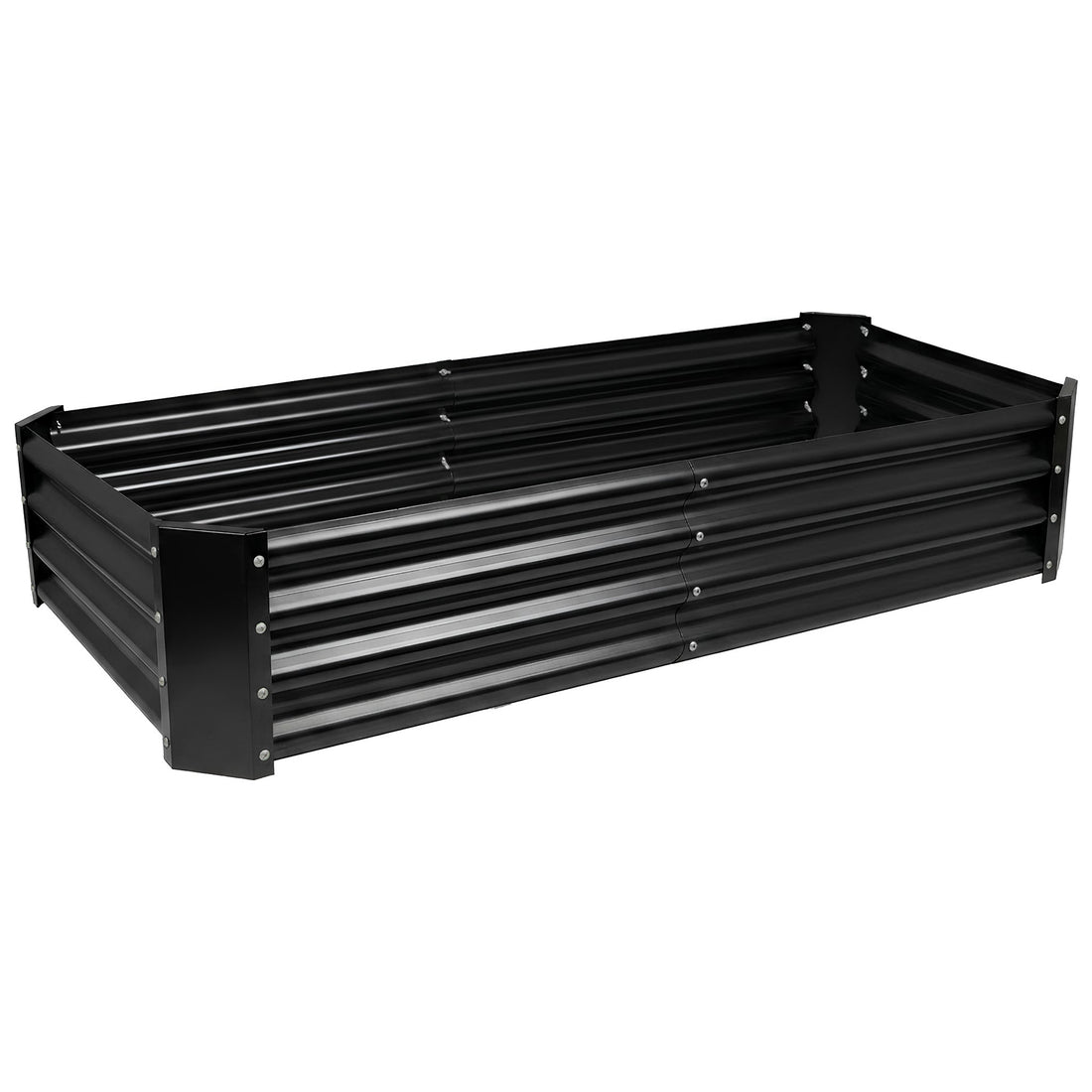 Anthracite Rectangular Galvanised Steel Raised Garden Bed - 180cm x 90cm