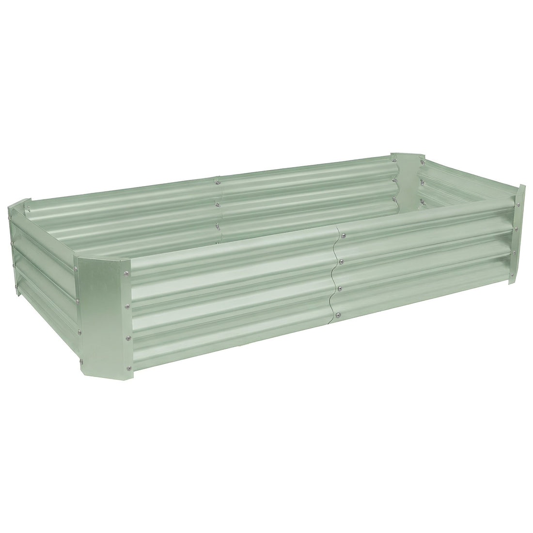Green Rectangular Galvanised Steel Raised Garden Bed - 180cm x 90cm