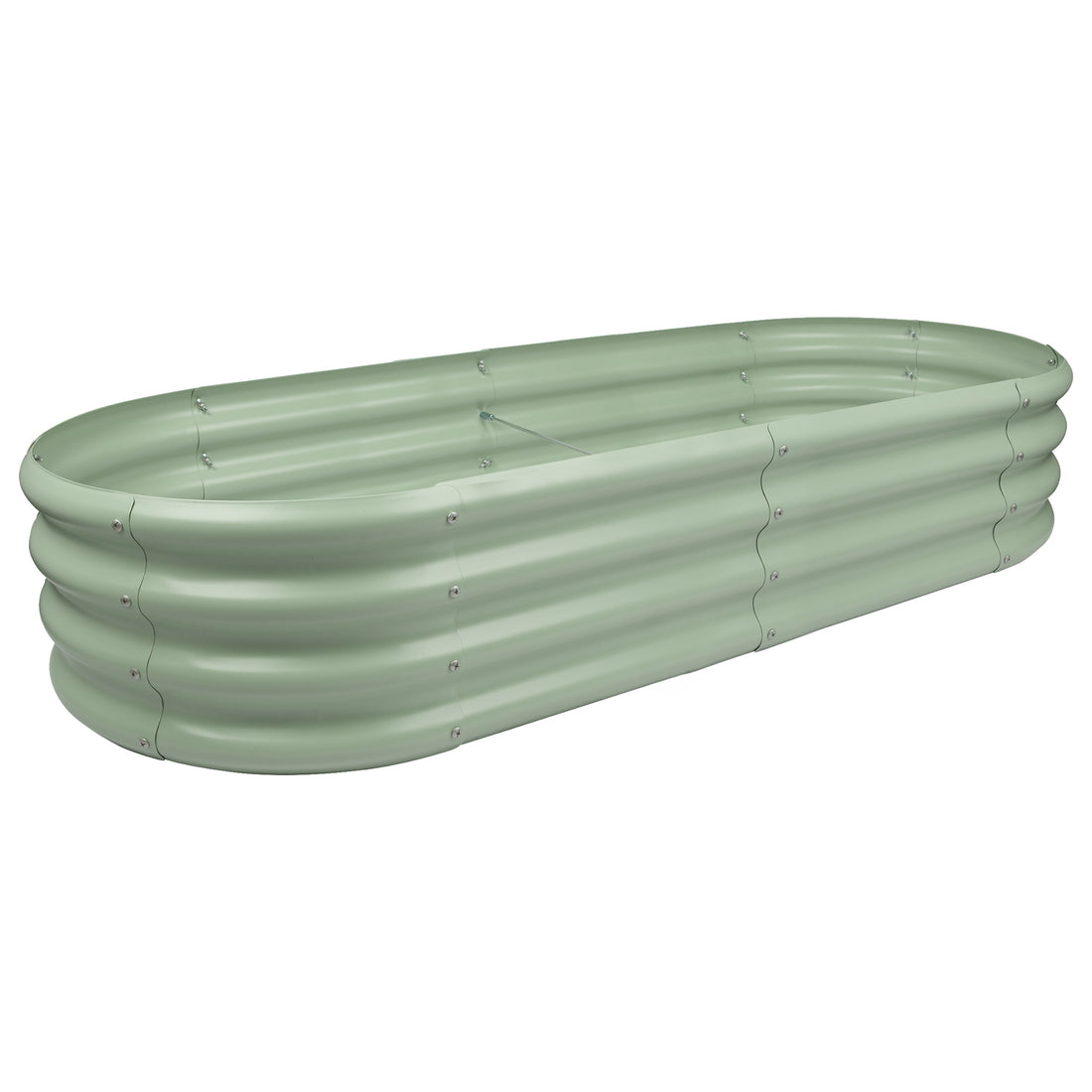 Green Rounded Galvanised Steel Raised Garden Bed - 180cm x 90cm
