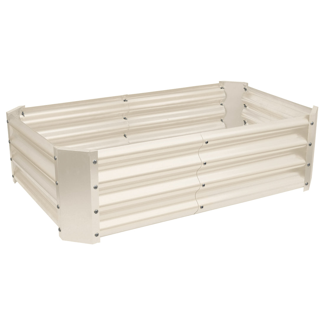 Ivory Rectangular Galvanised Steel Raised Garden Bed - 120cm x 60cm