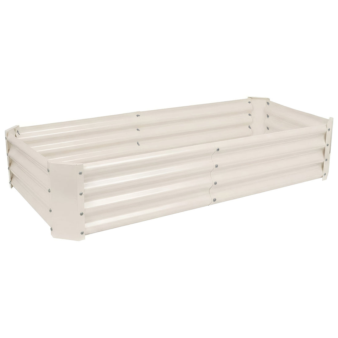 Ivory Rectangular Galvanised Steel Raised Garden Bed - 180cm x 90cm