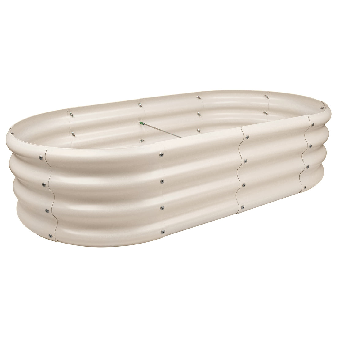 Ivory Rounded Galvanised Steel Raised Garden Bed - 120cm x 60cm