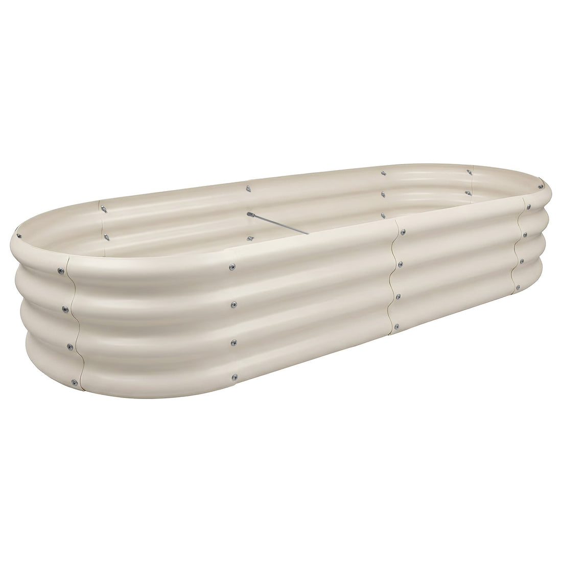 Ivory Rounded Galvanised Steel Raised Garden Bed - 180cm x 90cm