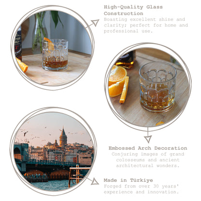 370ml Archie Whisky Glasses - Pack of Six