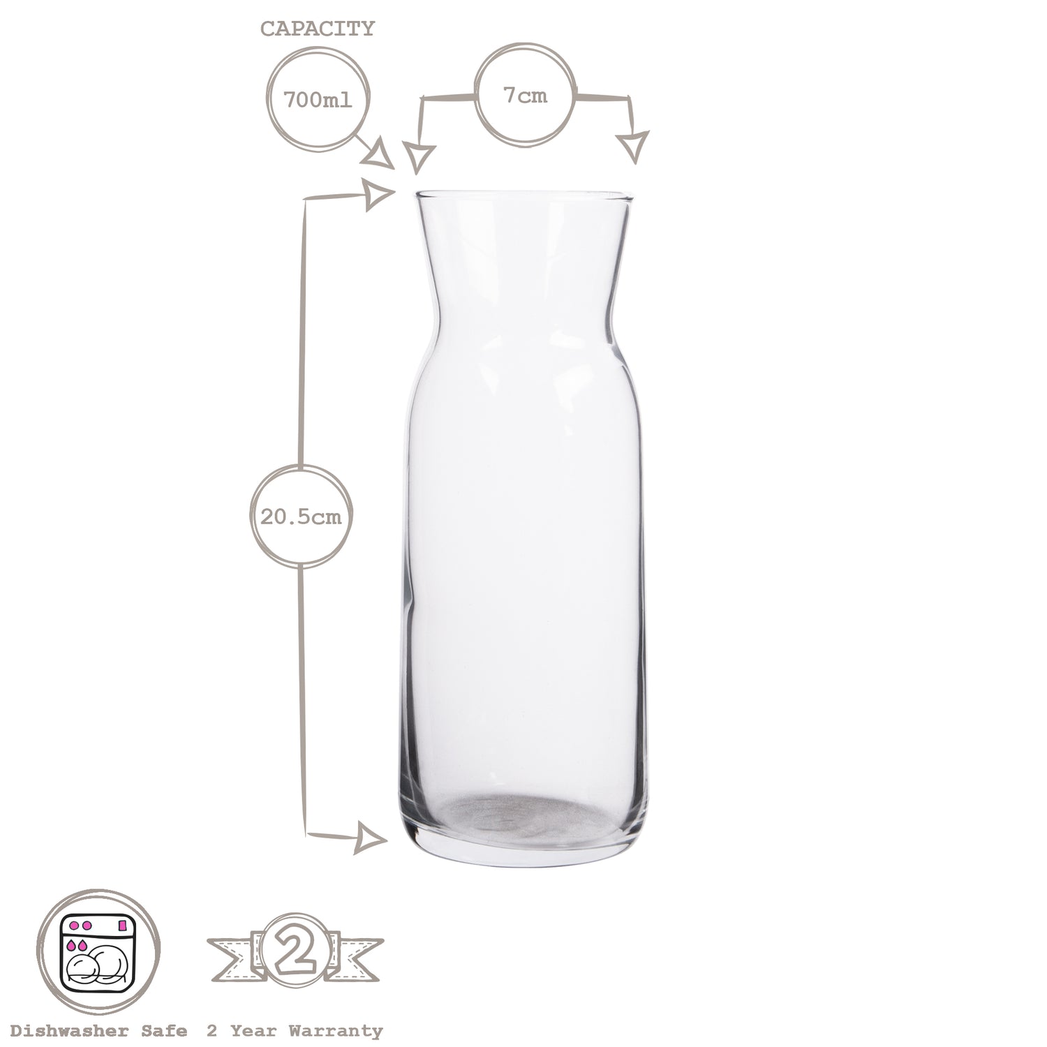 700ml Fonte Glass Carafe with Silicone Lid - By LAV