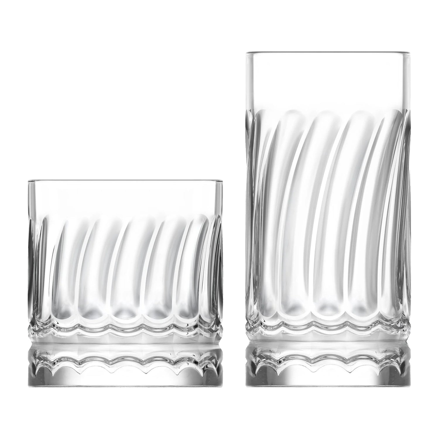12 Piece Wave Glass Tumbler Set