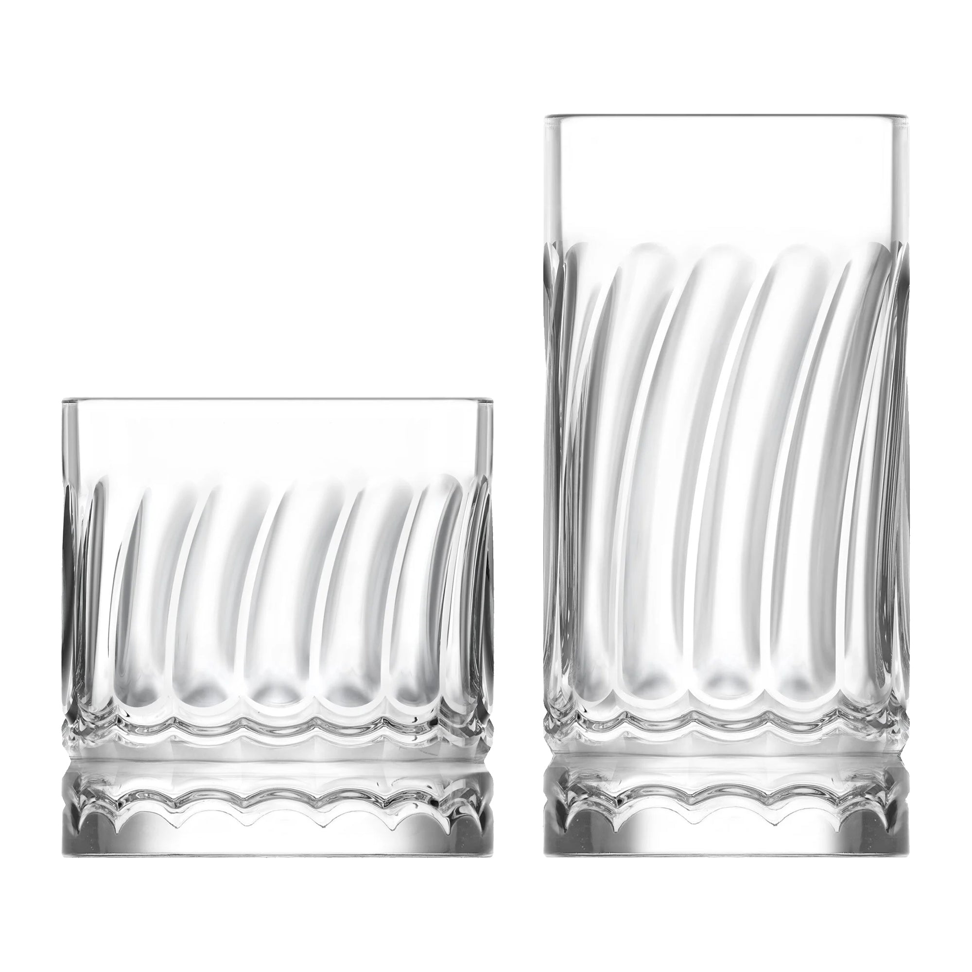 12 Piece Wave Glass Tumbler Set