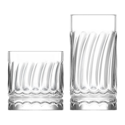 12 Piece Wave Glass Tumbler Set